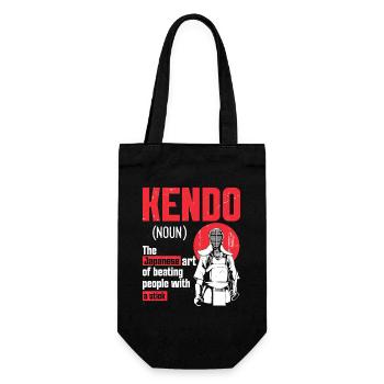 Instructeur de kendo, entraînement aux arts martiaux japonais - Sac à bouteille - noir - Devant