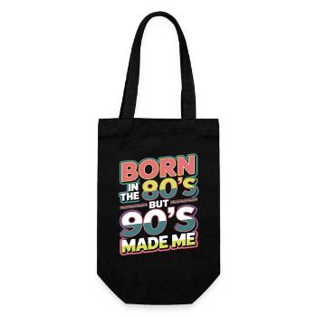 Born in the 80s But 90s Made Me Retro - Geschenkbeutel für Flaschen - Schwarz - Vorne