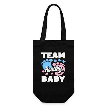 Team Gesundes Baby Gender Reveal Party - Geschenkbeutel für Flaschen - Schwarz - Vorne