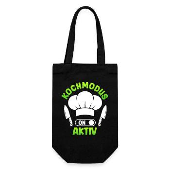 Küchenchef KOCHMODUS AKTIVIERT Lustiges - Geschenkbeutel für Flaschen - Schwarz - Vorne
