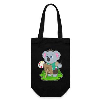 Koala Maler Pinsel Malen - Geschenkbeutel für Flaschen - Schwarz - Vorne
