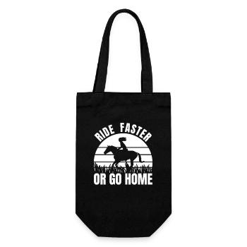 Ride Faster Or Go Home - Geschenkbeutel für Flaschen - Schwarz - Vorne