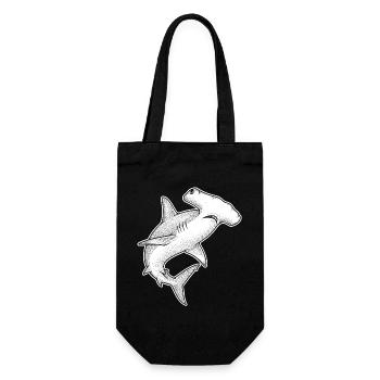 Hammerhead Shark Dot Illustration - Gift Bag for Bottles - black - Front