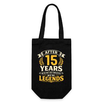 15 Year Company Anniversary Service Anniversary Work - Gift Bag for Bottles - black - Front