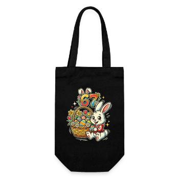 Easter Bunny with Colorful Easter Egg 67 - Gift Bag for Bottles - black - Front