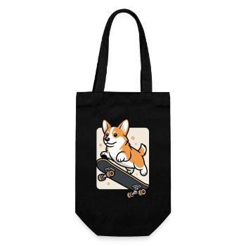 T-shirt Corgi Skateboard – Chien sur Skateboard - Sac à bouteille - noir - Devant