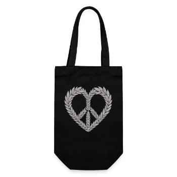 T-shirt en forme de cœur au cannabis – Amour de feuilles de chanvre - Sac à bouteille - noir - Devant
