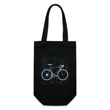 Bicycle Blueprint Vintage Bicycle Rider Design - Gift Bag for Bottles - black - Front