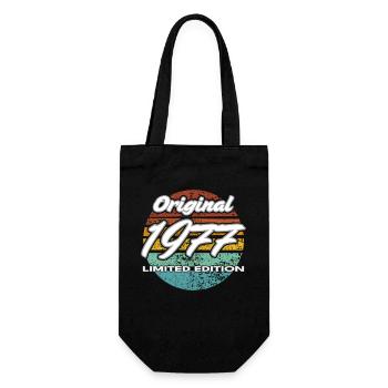 49th Birthday Man Wife 4 Years 1977 Gift - Gift Bag for Bottles - black - Front