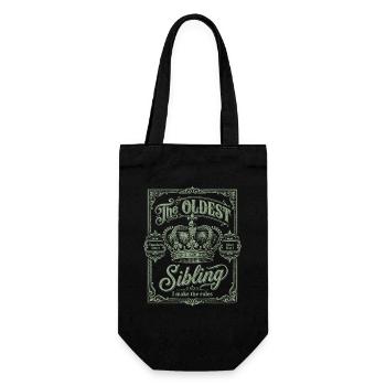 The Oldest Sibling I Make The Rules Vintage Crest - Gift Bag for Bottles - black - Front