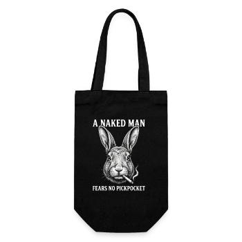 A Naked Man Fears No Pickpocket Funny Vintage - Gift Bag for Bottles - black - Front