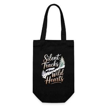 Silent Tracks Wild Hearts - Fuchs Natur Design - Gift Bag for Bottles - black - Front