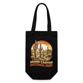 Grand Canyon Nationalpark Retro Vintage - Geschenkbeutel für Flaschen - Schwarz - Vorne