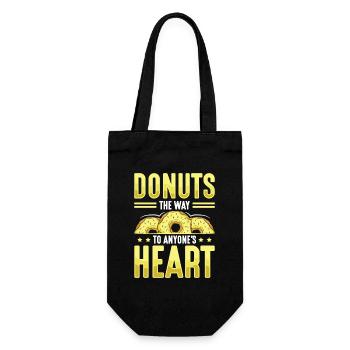 Donut fast food - Gift Bag for Bottles - black - Front