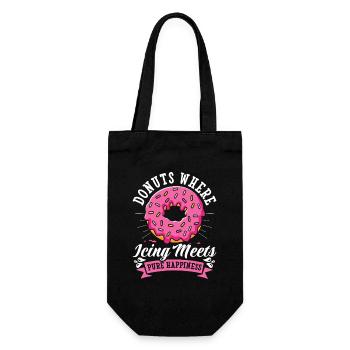 Donut fast food - Gift Bag for Bottles - black - Front