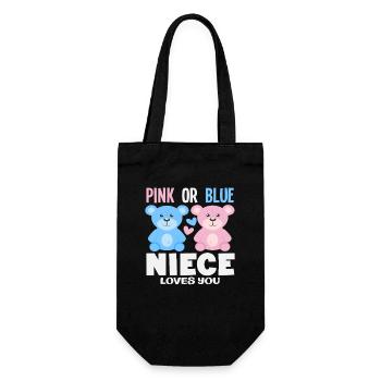 Pink Oder Blau Nichte Liebt Dich - Geschenkbeutel für Flaschen - Schwarz - Vorne