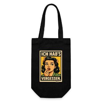 Ich Hab's Vergessen PopArt Dame - Geschenkbeutel für Flaschen - Schwarz - Vorne