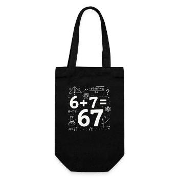 Six Seven 67 Meme 6+7=67 Italian Brainrot Humor - Gift Bag for Bottles - black - Front