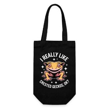 Crowned Gecko Sayings Funny Crowned Gecko Gift - Gift Bag for Bottles - black - Front