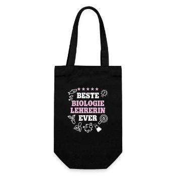 Beste Biologielehrerin Bio Biologie Lehrerin - Geschenkbeutel für Flaschen - Schwarz - Vorne