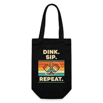 Pickleball Funny Player Love Pickleball Dink Sip - Gift Bag for Bottles - black - Front