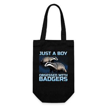 Funny Animal Badger - Geschenkbeutel für Flaschen - Schwarz - Vorne