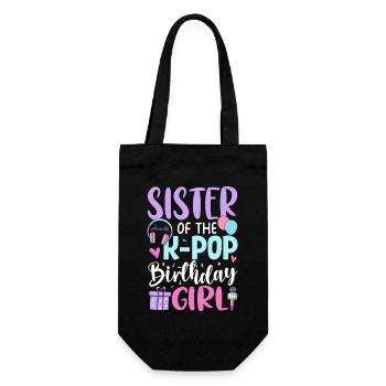 Sister Of The K Pop Birthday Girl - Gift Bag for Bottles - black - Front