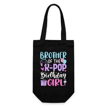 Brother Of The K Pop Birthday Girl - Geschenkbeutel für Flaschen - Schwarz - Vorne