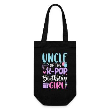 Uncle Of The K Pop Birthday Girl - Gift Bag for Bottles - black - Front