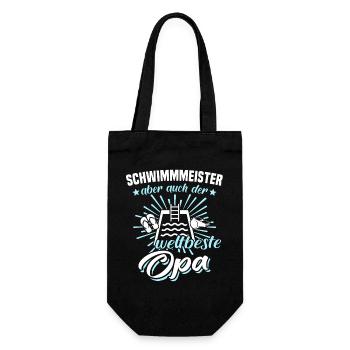 Bademeister Opa Schwimmmeister - Geschenkbeutel für Flaschen - Schwarz - Vorne