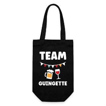 Festliches Guinguette-Team - Geschenkbeutel für Flaschen - Schwarz - Vorne