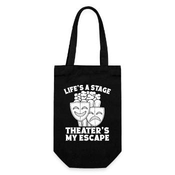 Theater Life´s A Stage Actor Musical Theatre - Geschenkbeutel für Flaschen - Schwarz - Vorne