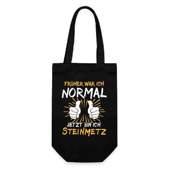 Steinmetz Spruch - Geschenkbeutel für Flaschen - Schwarz - Vorne