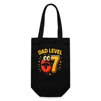 Dad Level 67 Six Seven Meme Father Dad Humor - Gift Bag for Bottles - black - Front