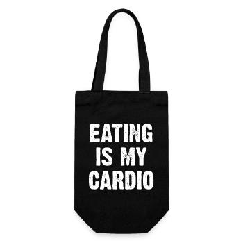 Food is my cardio - Gift Bag for Bottles - black - Front
