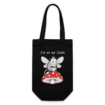 Limited Winged Mouse on Mushroom - Gift Bag for Bottles - black - Front