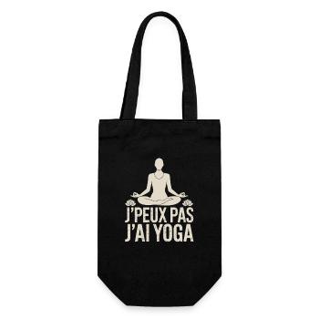  J'PEUX PAS J'AI YOGA Französischer Spruch Yoga - Geschenkbeutel für Flaschen - Schwarz - Vorne