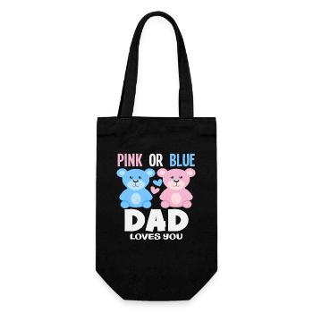 Pink Oder Blau Papa Liebt Dich - Geschenkbeutel für Flaschen - Schwarz - Vorne