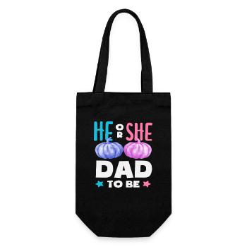 He Or She Daddy Pumpkin Gender Reveal - Gift Bag for Bottles - black - Front