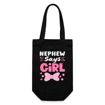 Nephew Says Girl Gender Reveal - Gift Bag for Bottles - black - Front