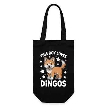 Dingo Sprüche Dingos Lustiges Dingo Geschenk - Geschenkbeutel für Flaschen - Schwarz - Vorne