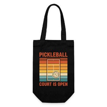 Pickleball Court Is Open Funny Player Pickle Ball - Gift Bag for Bottles - black - Front