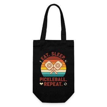 Pickleball Eat Sleep Pickleball Repeat Funny - Gift Bag for Bottles - black - Front