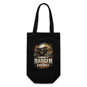 Honigdachs Honey Badger Energy Tier - Geschenkbeutel für Flaschen - Schwarz - Vorne
