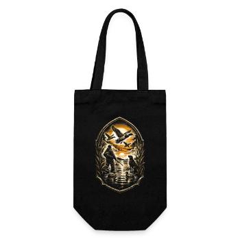duck shooting - Gift Bag for Bottles - black - Front