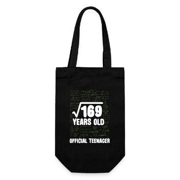 Math 13th Birthday Root 169 Teenager - Gift Bag for Bottles - black - Front
