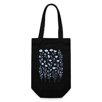 Vintage Blumen-Frauen-Wildblumen-Gartengarten - Geschenkbeutel für Flaschen - Schwarz - Vorne