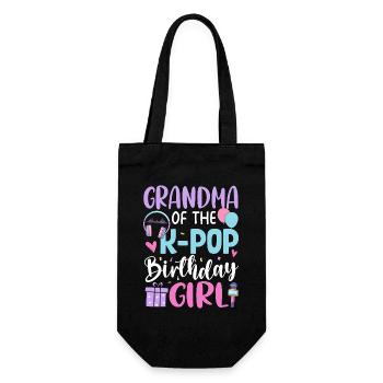 Grandma Of The K Pop Birthday Girl - Geschenkbeutel für Flaschen - Schwarz - Vorne