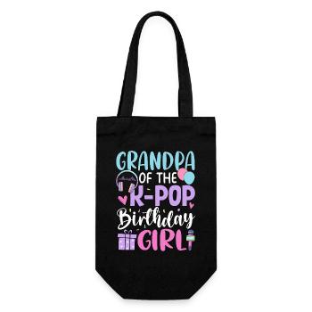 Grandpa Of The K Pop Birthday Girl - Geschenkbeutel für Flaschen - Schwarz - Vorne