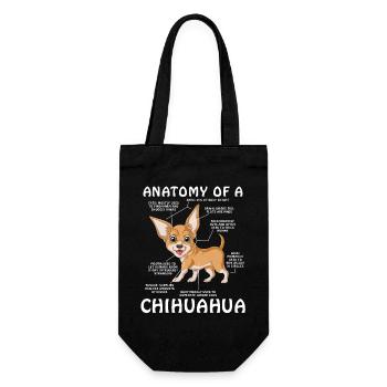 Chihuahua-Anatomie-Shirt – Hundeliebhaber-T-Shirt - Geschenkbeutel für Flaschen - Schwarz - Vorne